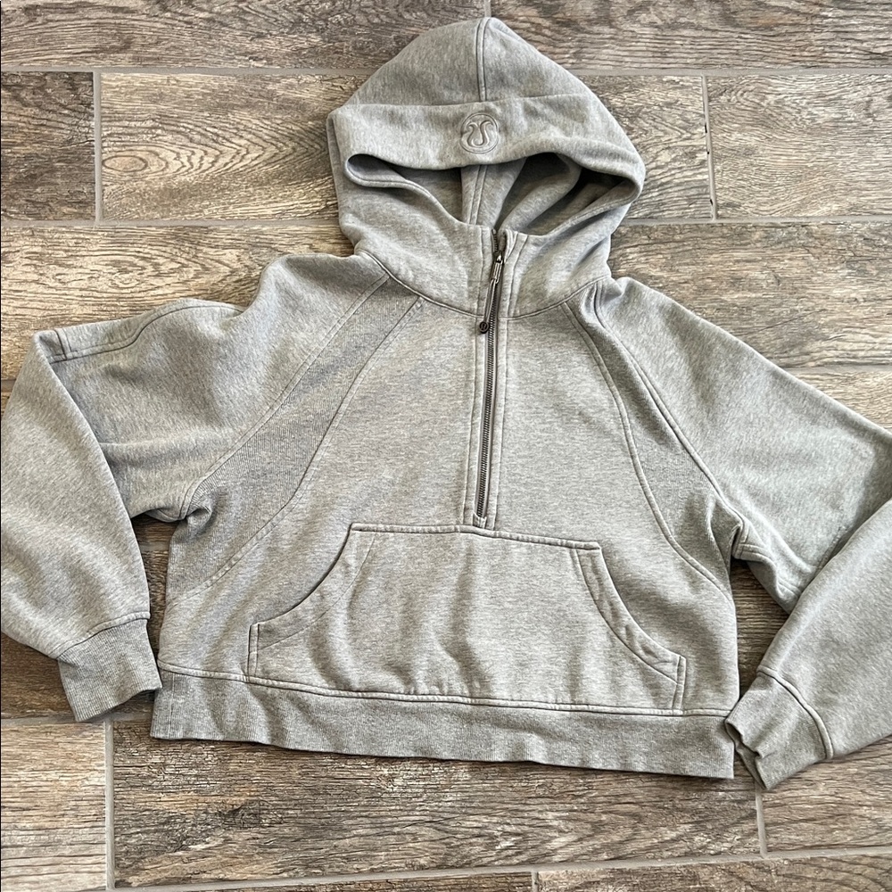Lululemon scuba oversized half zip hoodie heathered core medium gray M/L